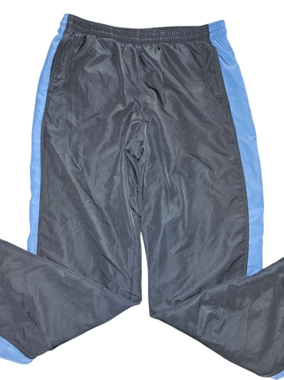 VTG Nike Track Sweatpants Mens Large Black Blue Lined Drawstring Gray Tag Y2K